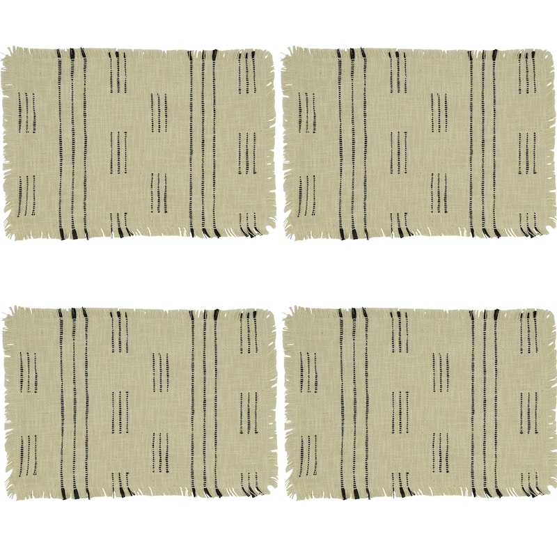 Dash Line Design Table Mats (Set of 4) - 14"x20"