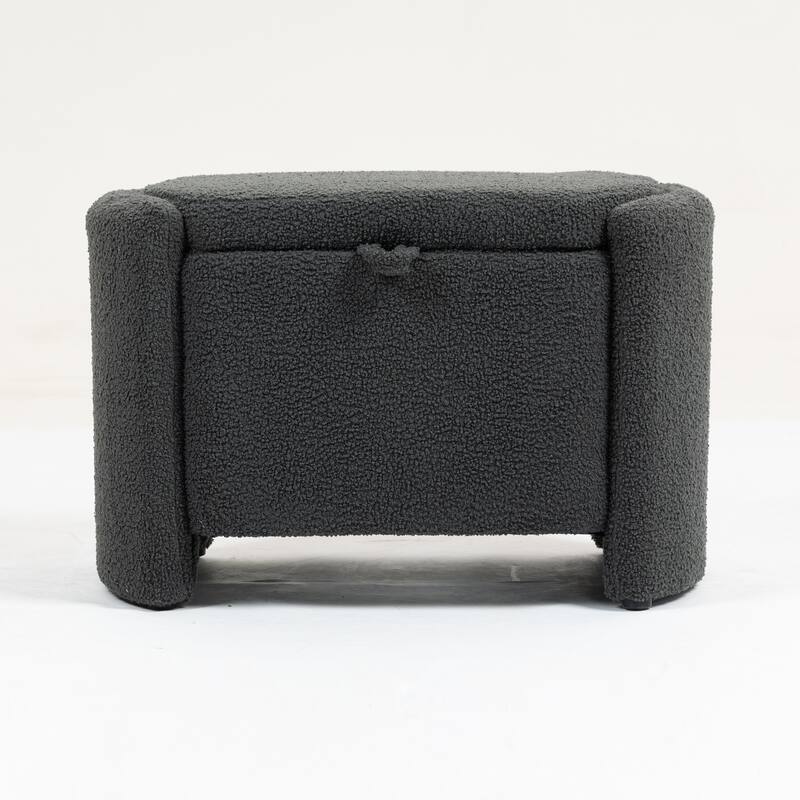 Modern Accent Chair with Wood Frame, Upholstered Ottomans Chairs