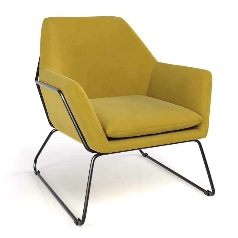 Concord Fabric Accent Chair with Black Powder Coated Sled Base