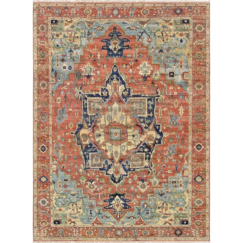 Pasargad Serapi Collection Hand-Knotted Wool Rug - 10' x 14' - Rust