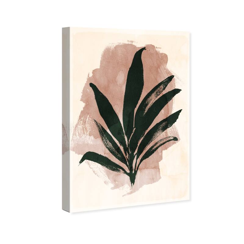 Wynwood Studio Canvas Floral and Botanical Inked Plant II Pink and Light Pink Modern & Contemporary Wall Art Canvas Print