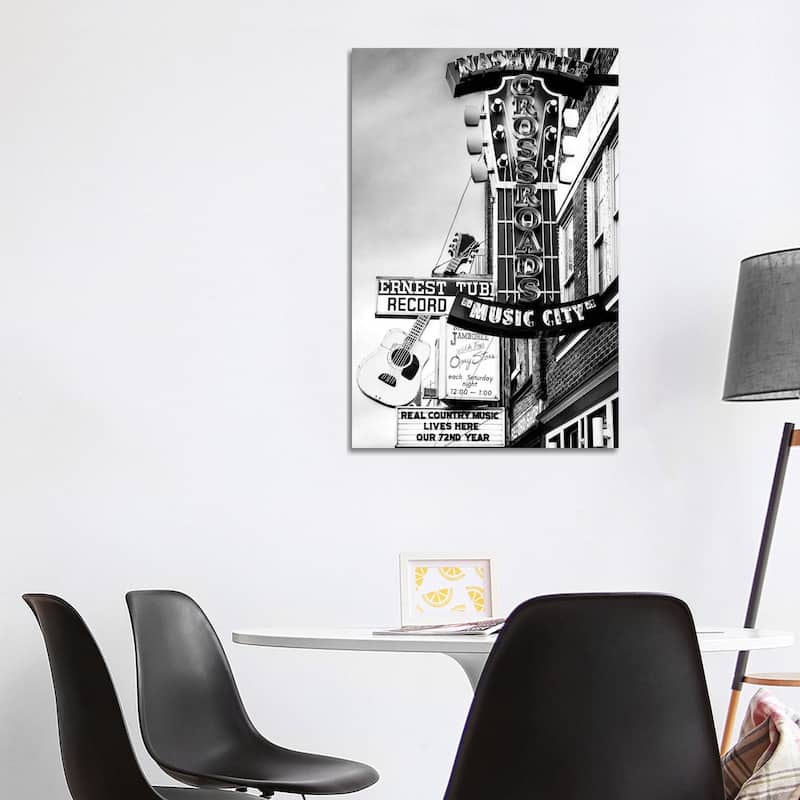 iCanvas "Nashville Music City Black And White" by Susanne Kremer Canvas Print - 40x26x1.5