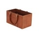 preview thumbnail 14 of 18, Brown Leather Handmade Box Style Single Slot Magazine Holder with Detail Stitching and Curved Handles