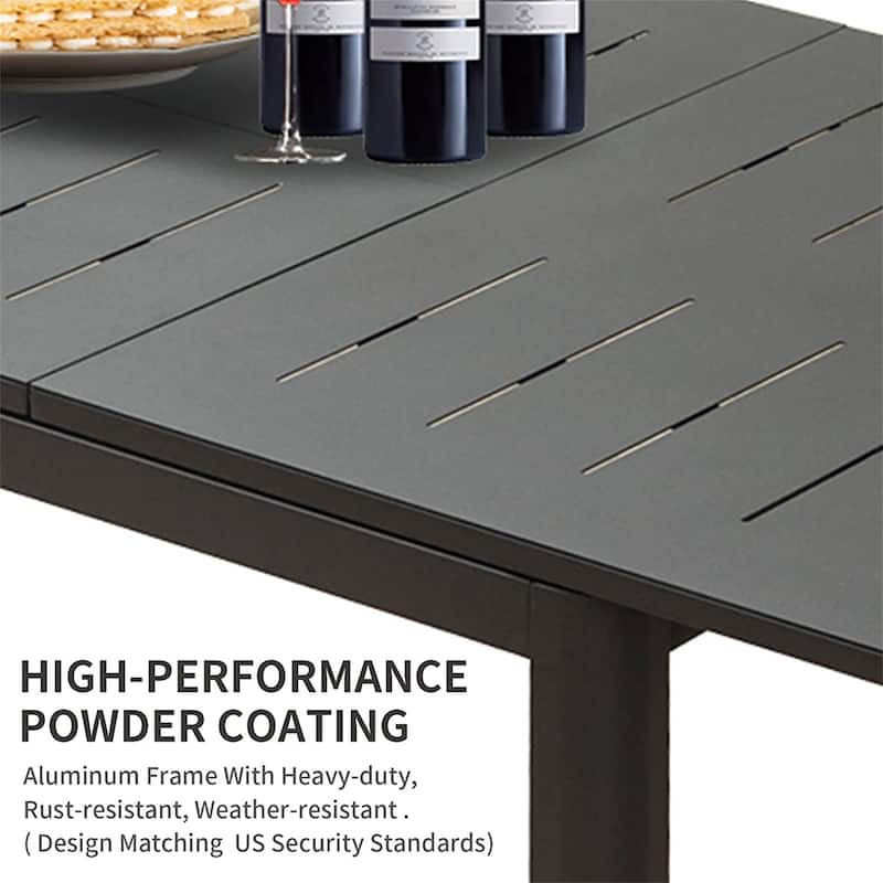 Patio Dining Expandable table, Metal Aluminum Outdoor table for 6-8 Person Rectangular table(1 table)