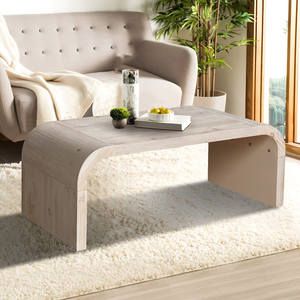 Antique White Center Table Side Table Sofa Table for Living Room, Minimalist Coffee Table Accent Table End Table