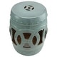 preview thumbnail 6 of 4, Outsunny 14" Multi-Use Ceramic Garden Stool / Round Side Table / Foot Rest with Knotted Ring Design Antique-Blue Green