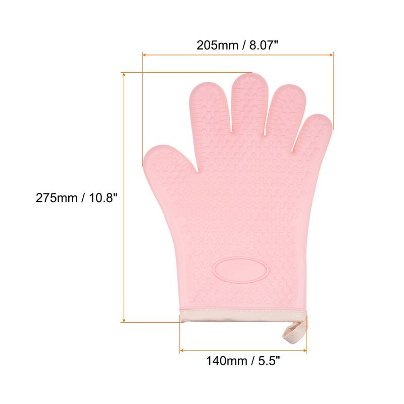 2pcs Silicone Oven Mitts Heat Resistant Rubber Oven Gloves