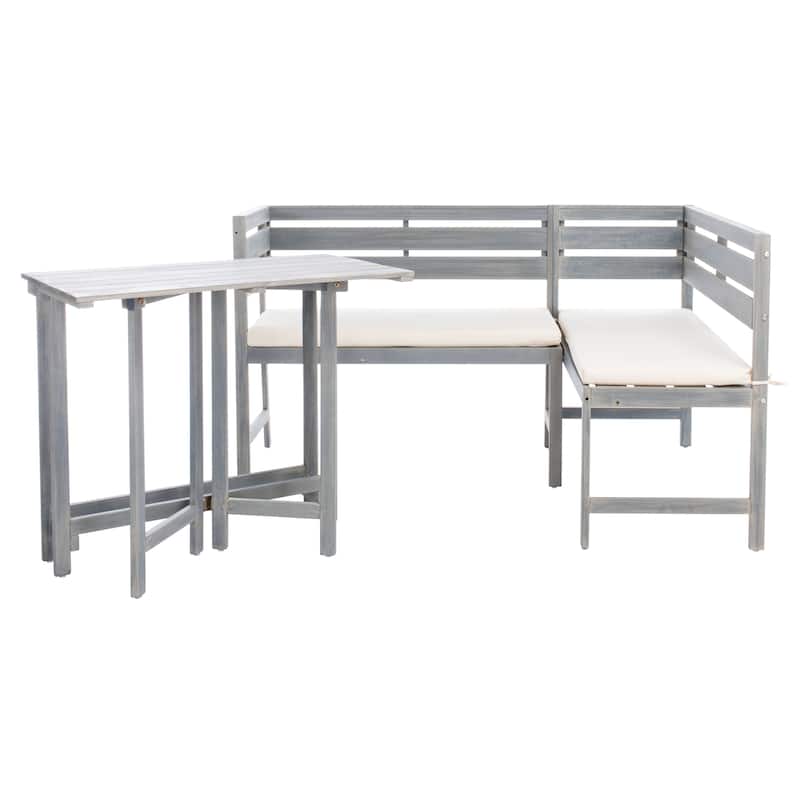SAFAVIEH Outdoor Kenna 3-Piece Balcony Corner Lounge Set - 39Wx19Dx33H