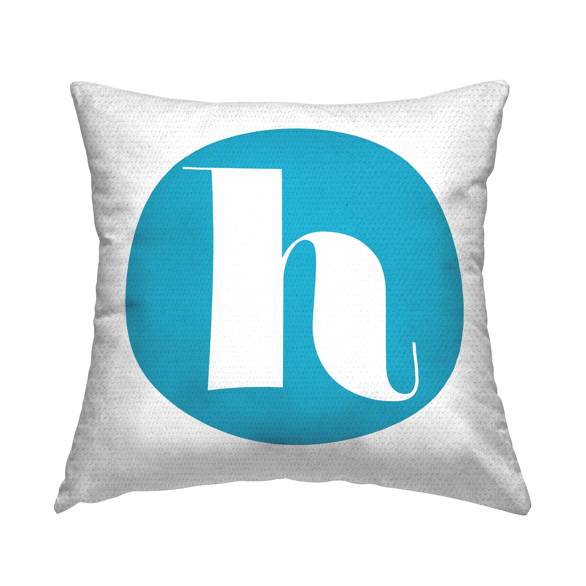 Stupell Blue Initial Printed Outdoor Throw Pillow Design by Lil' Rue