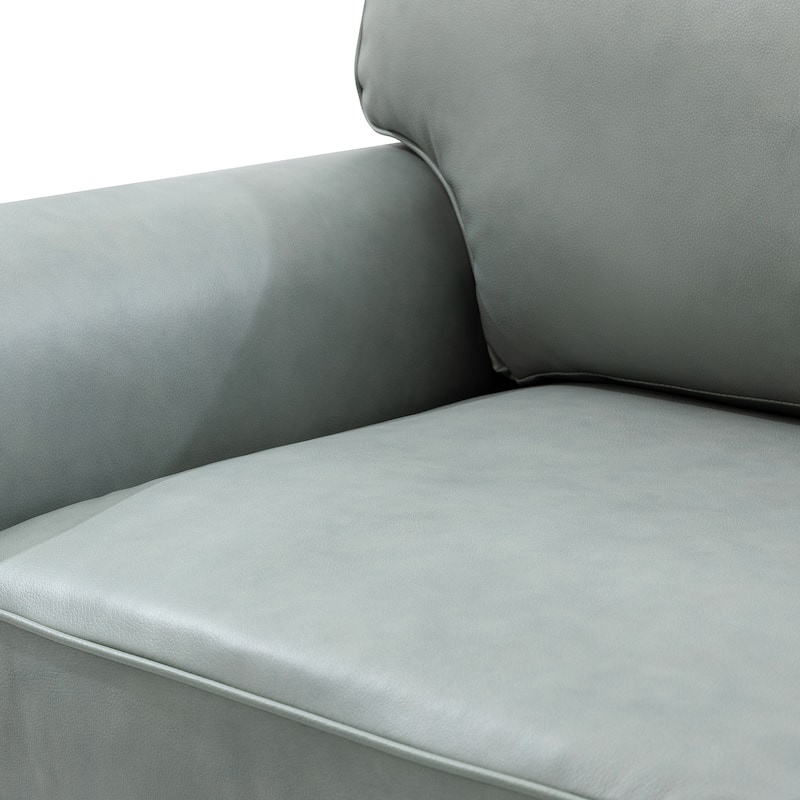 Filomena Transitional 5 Piece Genuine Leather Living Room Set Sofa with Rolled Arms by HULALA HOME