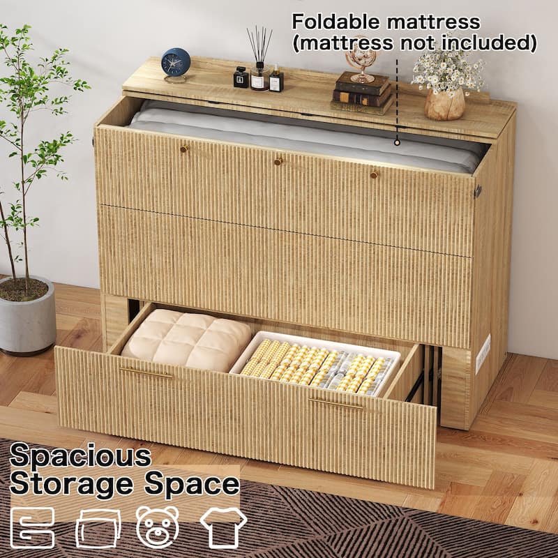 Full Size Murphy Bed with USB Port and a Large Drawer