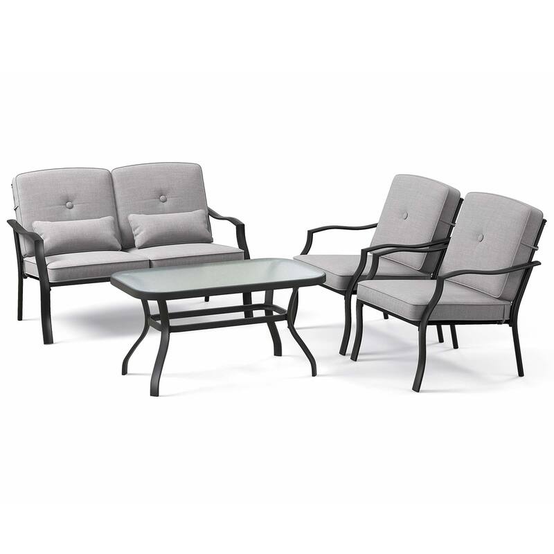2/4 PCS Patio Furniture Set Outdoor Conversation Sofa Table Set