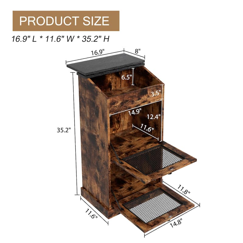 Vintage 2-Door Storage Cabinet Multi-Tier Organizer