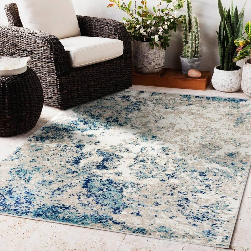 Luxe Weavers Abstract Modern Speckled Area Rug - 8' x 10' - Ivory