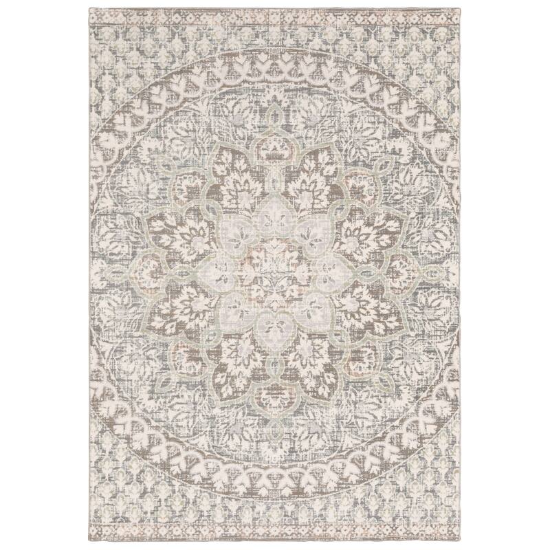 Style Haven Cosette Center Floral Medallion High-Low Pile Area Rug - 9' 10" x 12' 10" - Ivory/ Pink - Rectangle