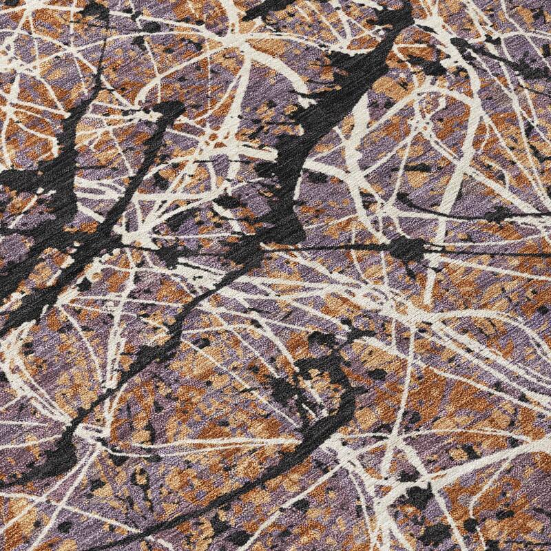 Machine Washable Indoor/ Outdoor Modern Splatter Chantille Rug