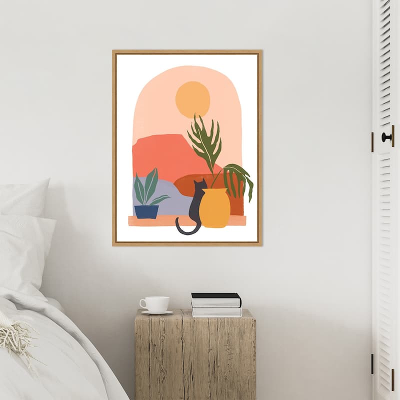 Paper Scene I by June Erica Vess Framed Canvas Wall Art Print - Sylvie Maple