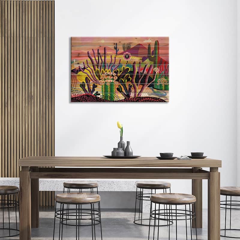 Desert Trip Print On Wood by Charles Harker - Multi-Color