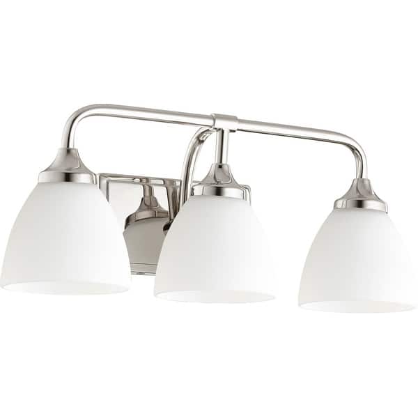 slide 1 of 1, Quorum International Enclave 3 Light 19-1/4" Wide Bathroom Vanity Polished Nickel