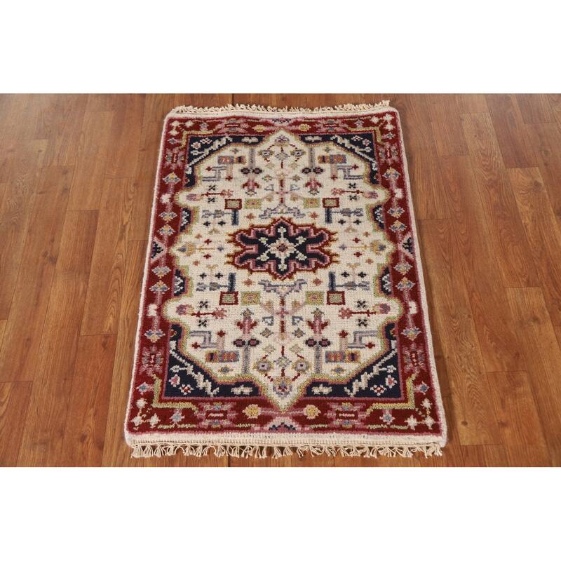 Geometric Kazak Rug Hand-Knotted Wool Carpet - 2'0"x 3'0"