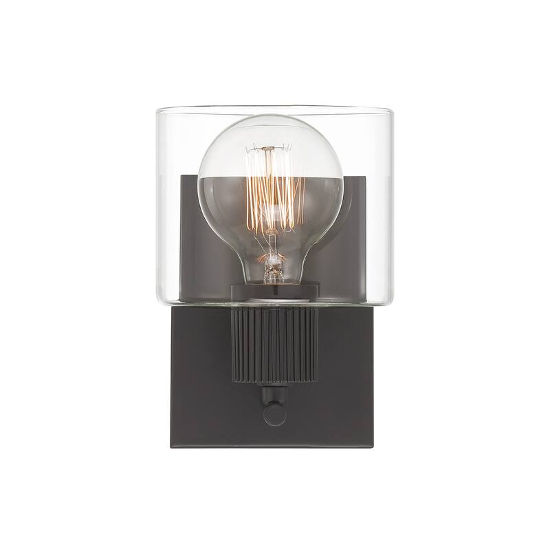 Vibrato 7.5 in. 1-Light Matte Black Transitional Wall Sconce Light