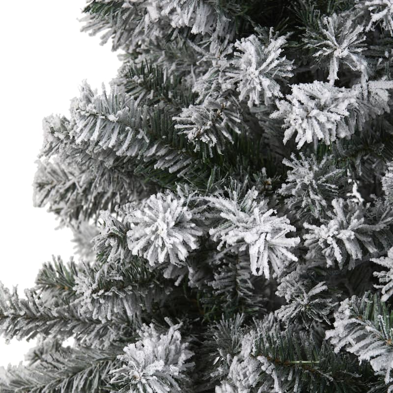 6' Flocked Rock Springs Spruce Artificial Christmas Tree, Unlit - 6 Foot