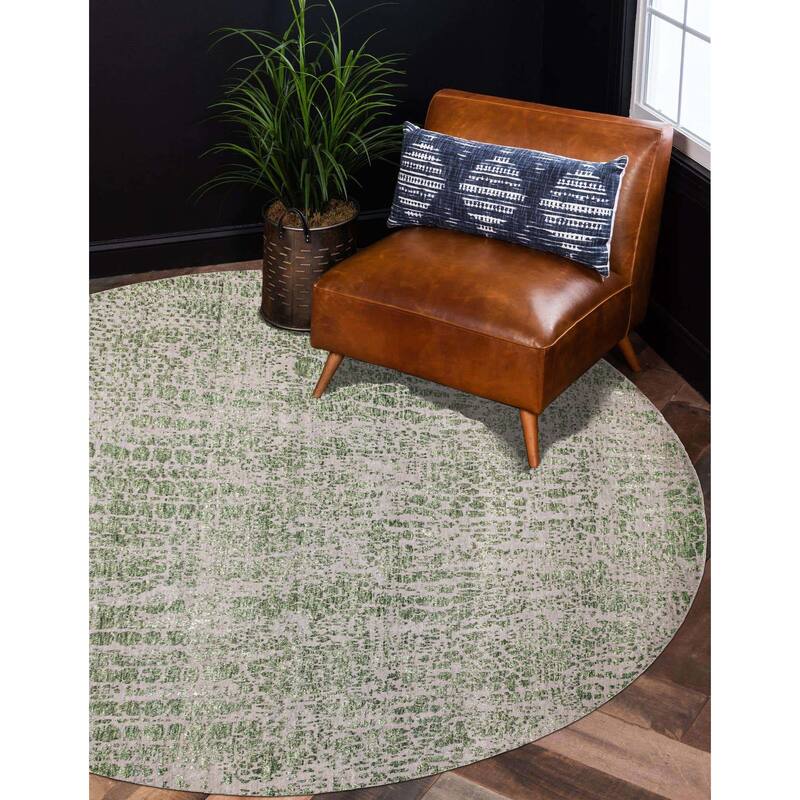 ECARPETGALLERY Hand-knotted Legacy Light Green Silk, Wool Rug - 7'8 x 7'8