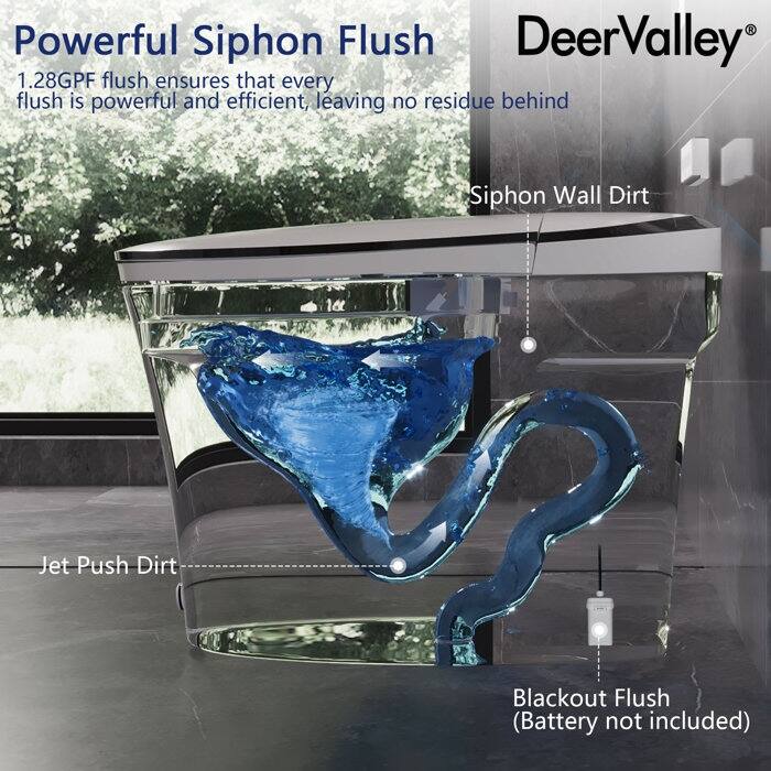 DV-1S0019-V3 Smart Bidet Elongated Toilet, Auto Open & Close, Warm Wash/Dryer