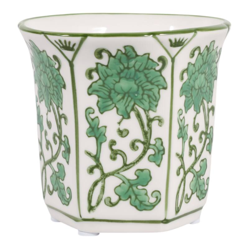 Modern Chinoiserie Ceramic Candle - Lavender Verbena Scented - 4.0"