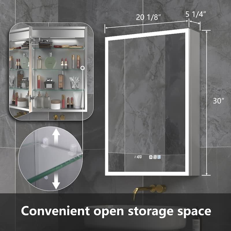 ExBrite Led Lighted Medicine Cabinet Recessed or Surface with Mirrors