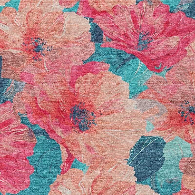 HomeRoots Floral Transitional Rectangle Outdoor Rug