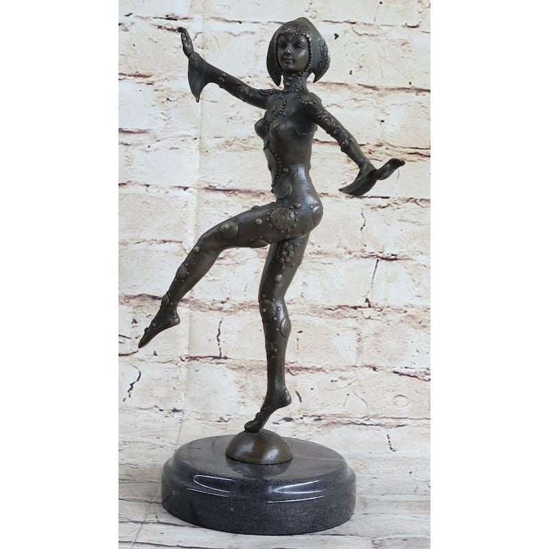 Chiparus Art Deco Bronze Dancer Figure Statue Sculpture 12 Inches X 9 Inches