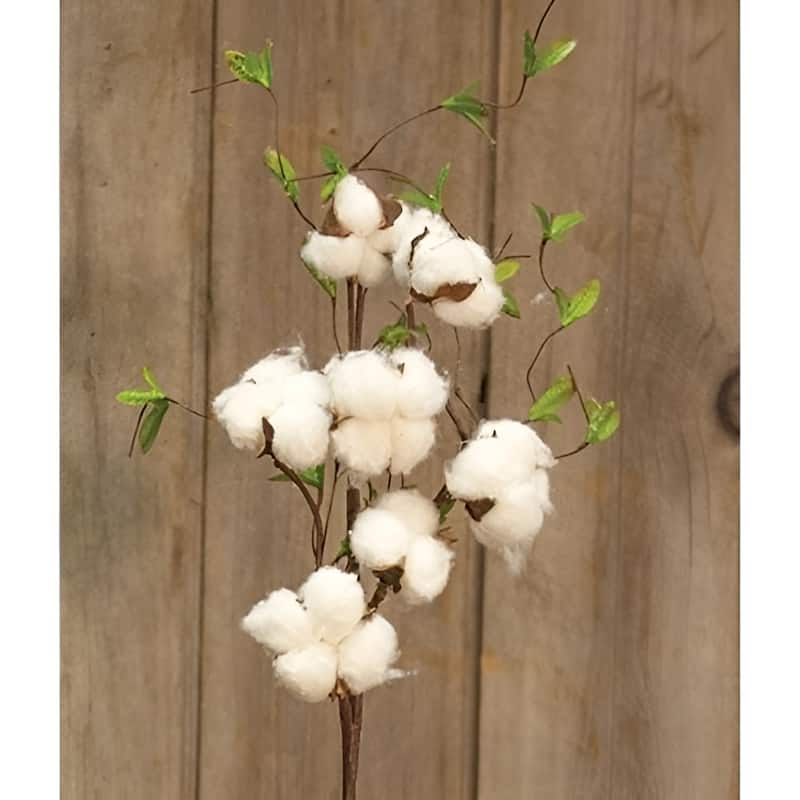 24 Inch Cotton Green Willow Leaves Spray Natural Style Home Decor for Floral Arrangements - 24"L x 2"W x 2"H - Green-White