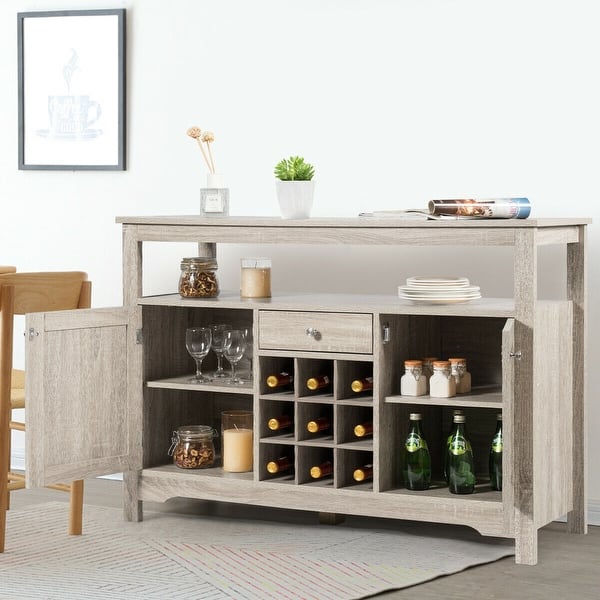 Shop Buffet Server Sideboard Wine Cabinet Console On Sale Overstock 30732386 Natural