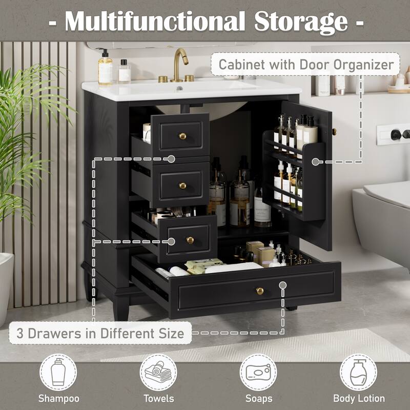 Christopher Knight Home 30" Stylish and Functional Bathroom Vanity with Sink