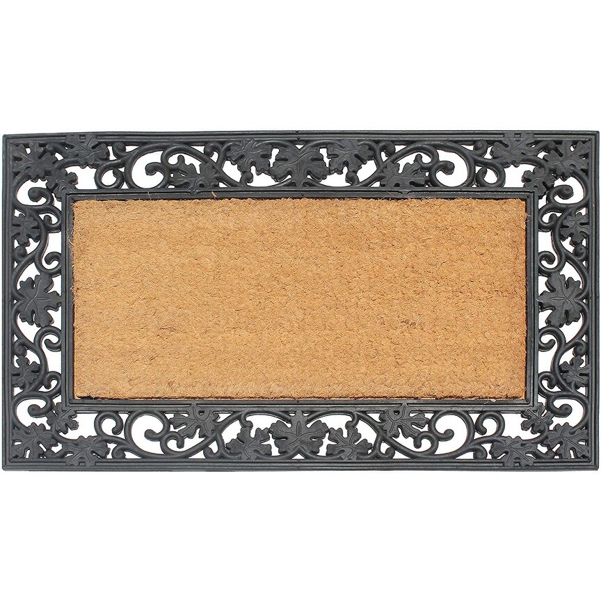 A1 Home Collections A1HC First Impression Dirt Trapper Heavy Weight  Black/Beige 18 in. x 30 in. Rubber/Coir Door Mat A1HC29PLN18X30 - The Home  Depot