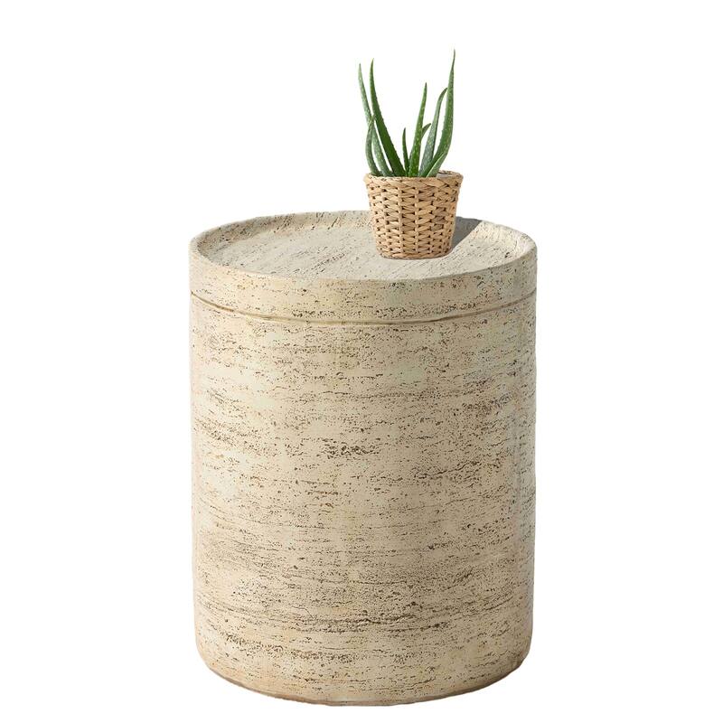 Patio Outdoor 14" Ceramic Side Table Garden Stool Log Table