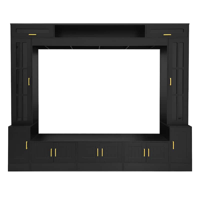 Wall Unit Entertainment Center with Bookshelves, Modern TV Stand Media Cabinet TV Console for TVs up to 80"
