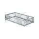 preview thumbnail 25 of 43, Twin Size Wooden Floor Bed with Fence & Door, Rubber, Safety Guardrails, Natural