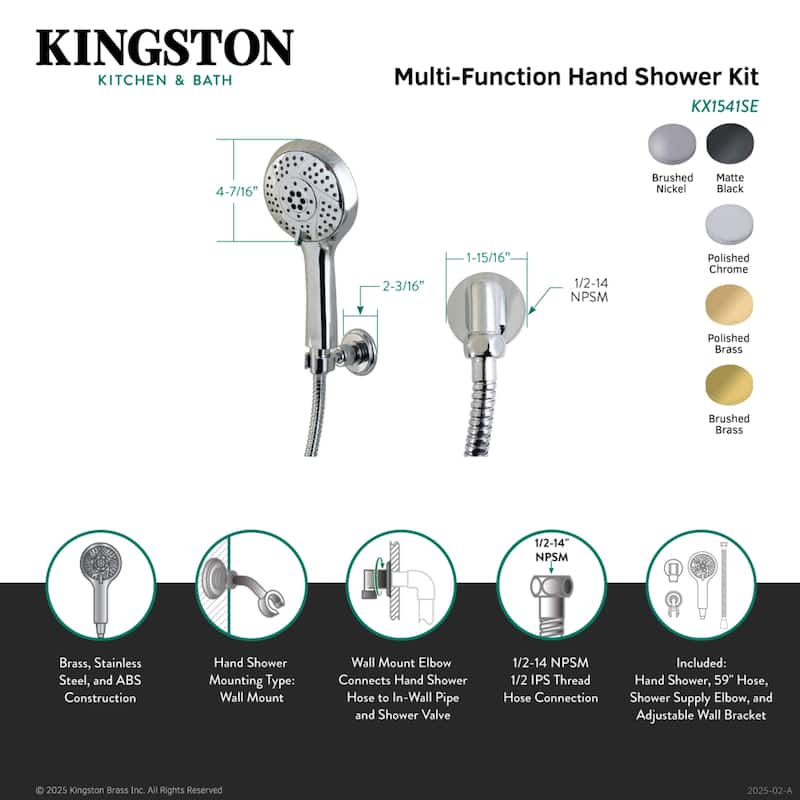 Kingston Brass Vilbosch Multi-Function Hand Shower Kit