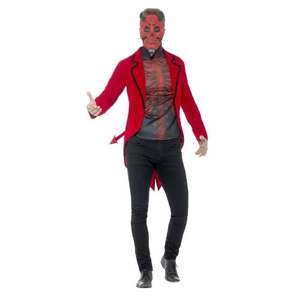 Shop 42 5 Red And Black Day Of The Dead Devil Men Adult Halloween