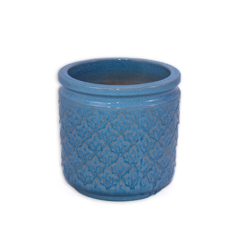 Set of 3 Flower Ceramic Flowerpot, Modern Planter for Patio, Garden, Windowsill