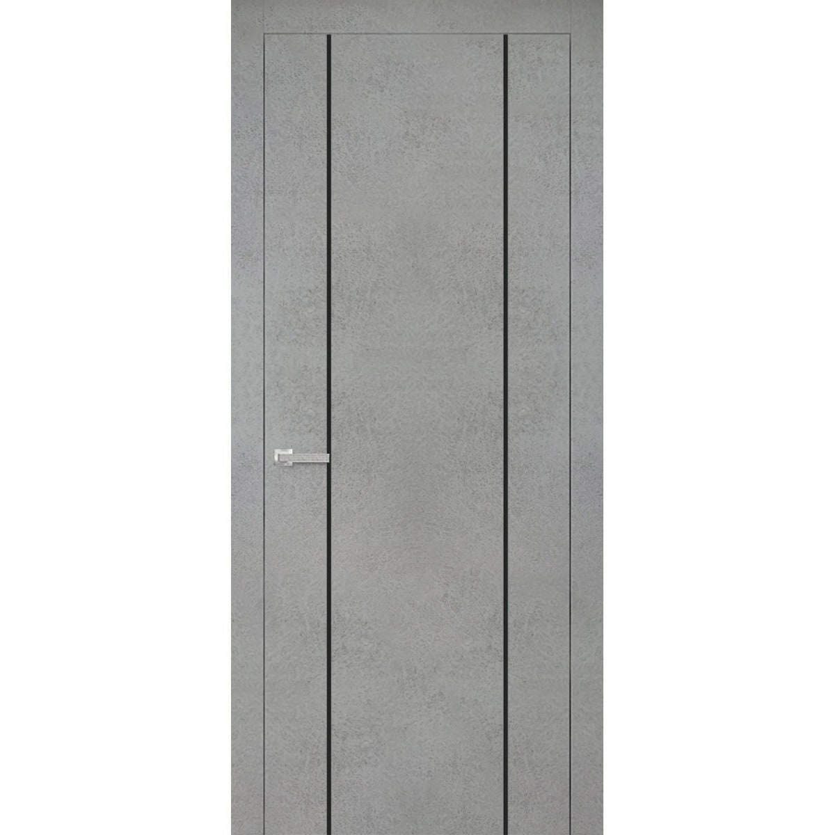 Solid French Door 28 x 80 Planum 0016 Concrete with| Bathroom