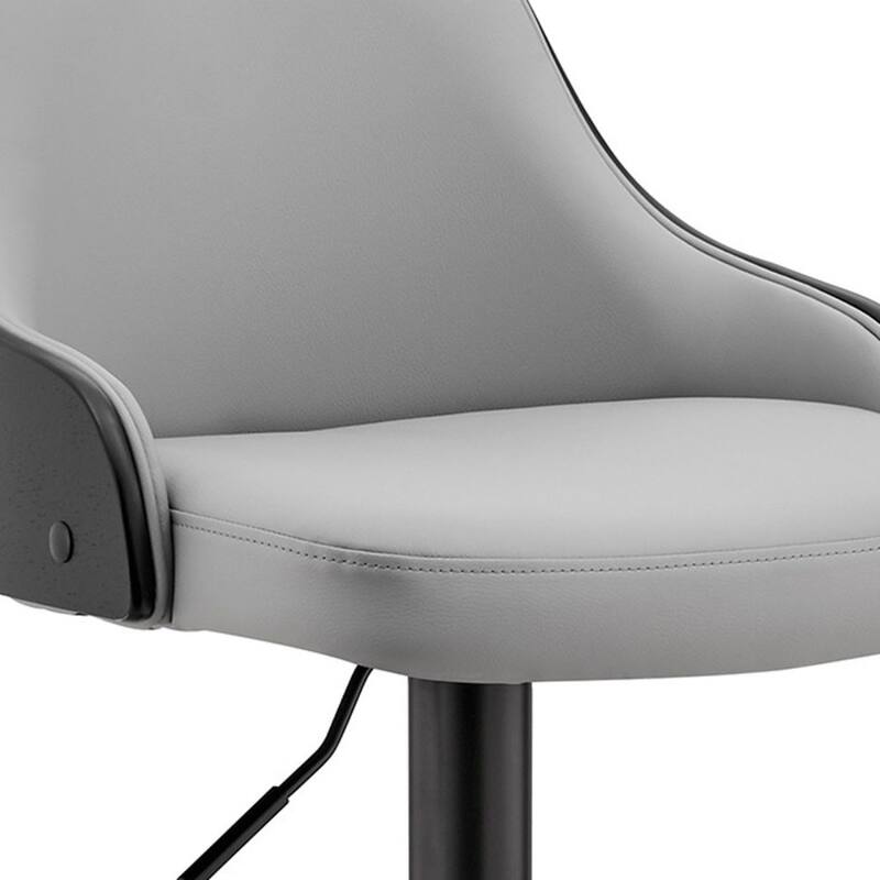 24" Gray And Black Iron Swivel Adjustable Height Bar Chair - Grey and Black