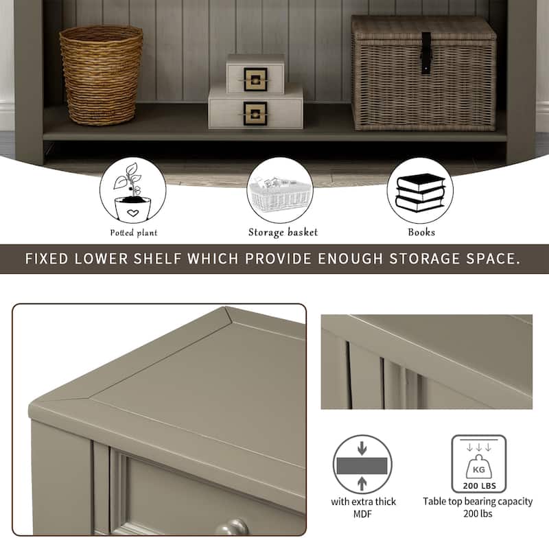 Farmhouse Wooden 4-drawer Console Table Entryway Table