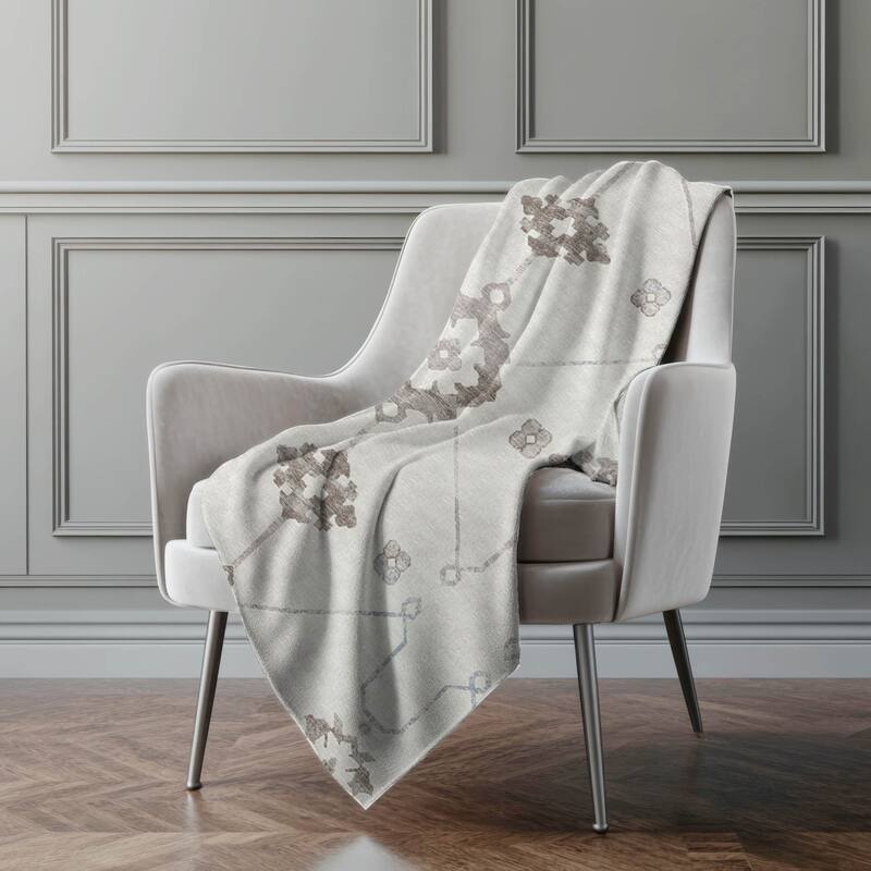 Premium Machine Washable ASB122 Boho Global Sherpa Throw Blanket