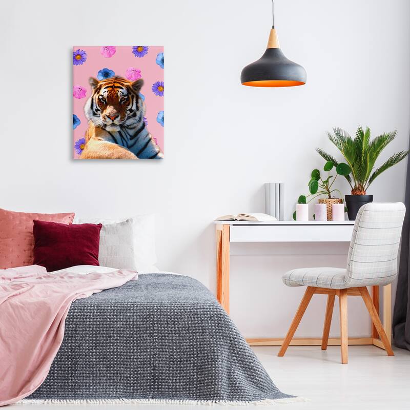 Stupell Floral Safari Tiger Canvas Wall Art Design By Marcus Prime