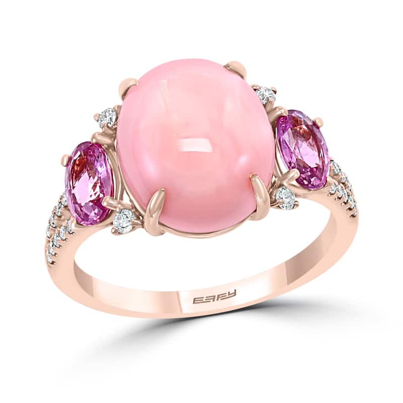 EFFY 14K Gold Diamond,Pink Opal,Pink Sapphire Ring