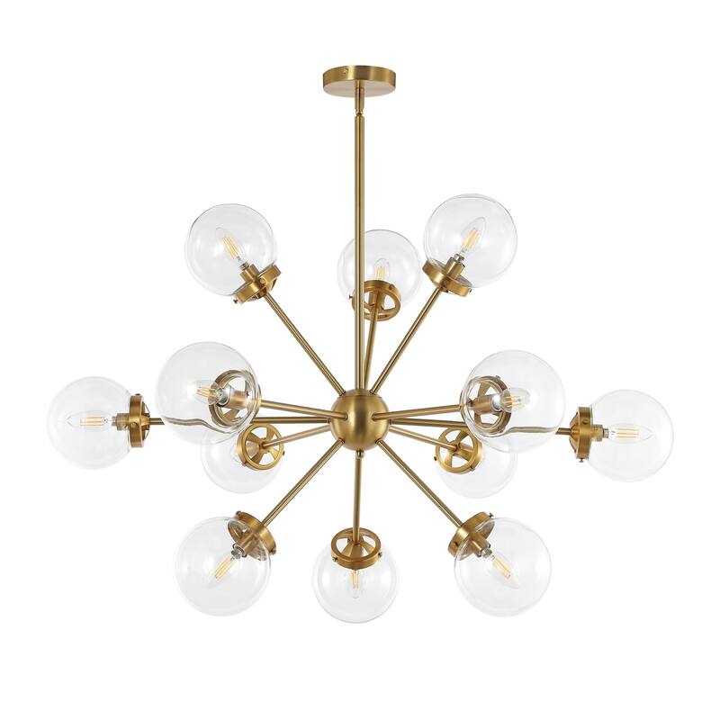 GetLedel 12-Light Modern Sputnik Sphere Chandelier with Glass Globe Shades