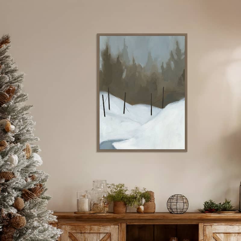 Deep Snow III by Jacob Green (23 x 30 in.), Framed Canvas Wall Art Print - Sylvie Dark Gold